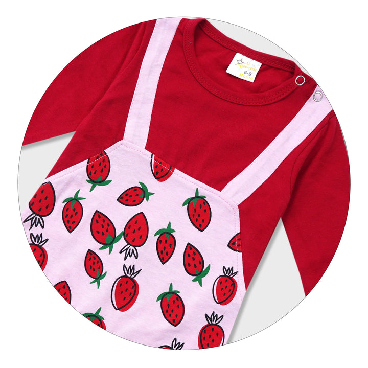 SUNSHINE KIDS DUNGAREE STRAWBERRY RED 12-18M