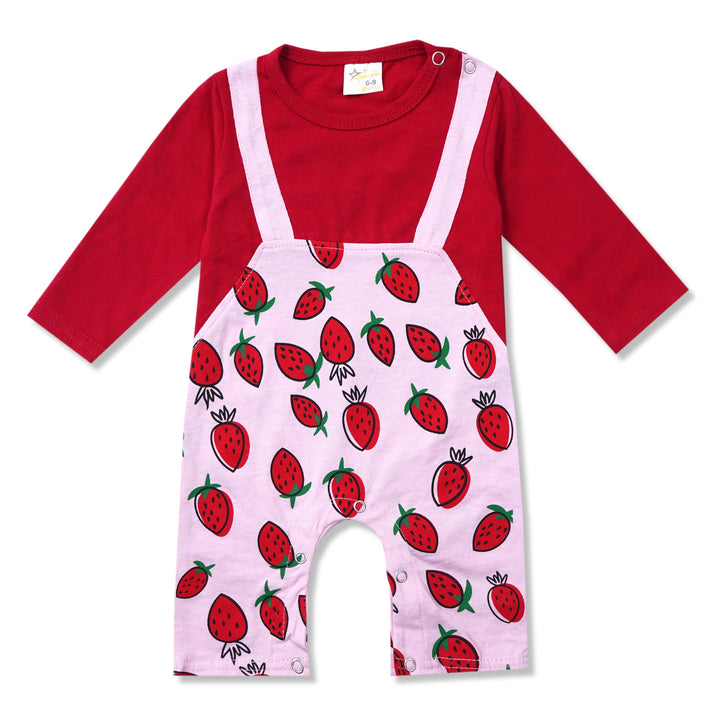 SUNSHINE KIDS DUNGAREE STRAWBERRY RED 12-18M