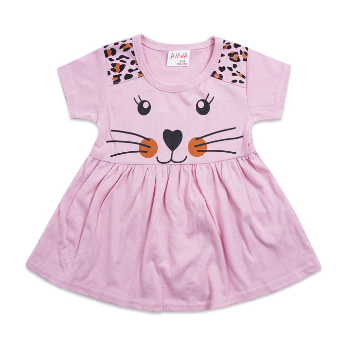 SUNSHINE GIRLS FROCK & PAJAMA SET LEOPARD PEACH 12-18M