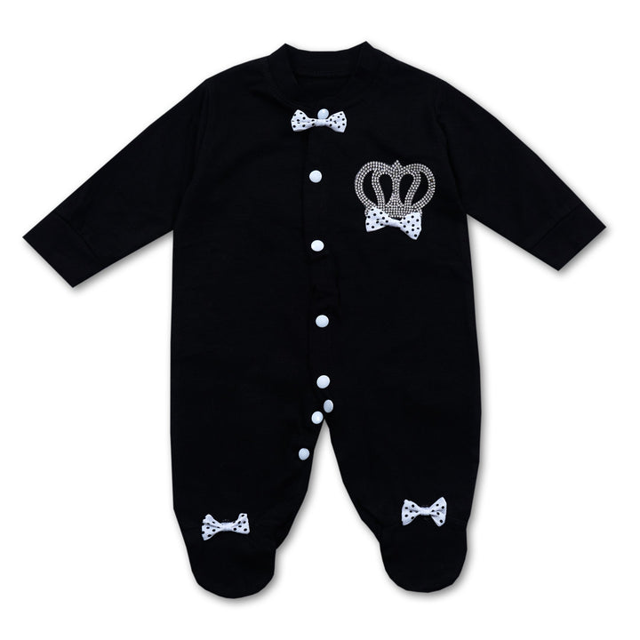 SUNSHINE BABY ROMPER FS PACK OF 3 CROWN BLACK 6-9M