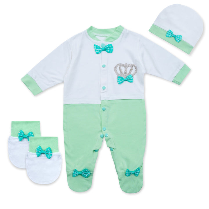 SUNSHINE BABY ROMPER FS PACK OF 3 CROWN GREEN  6-9M