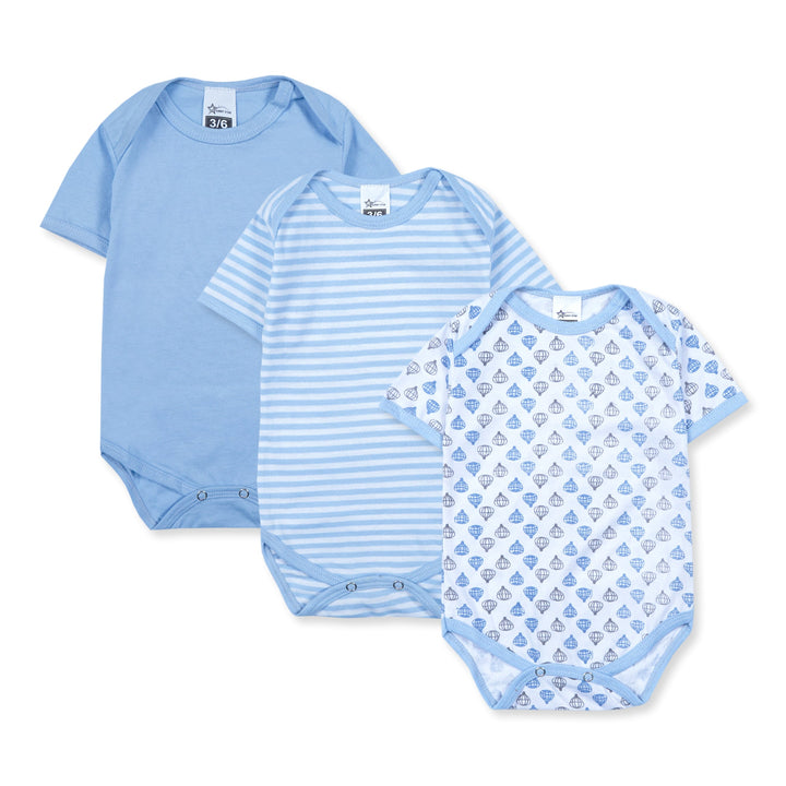 SUNSHINE BABY BODYSUITS PACK OF 3 BLUE (6-9 M)