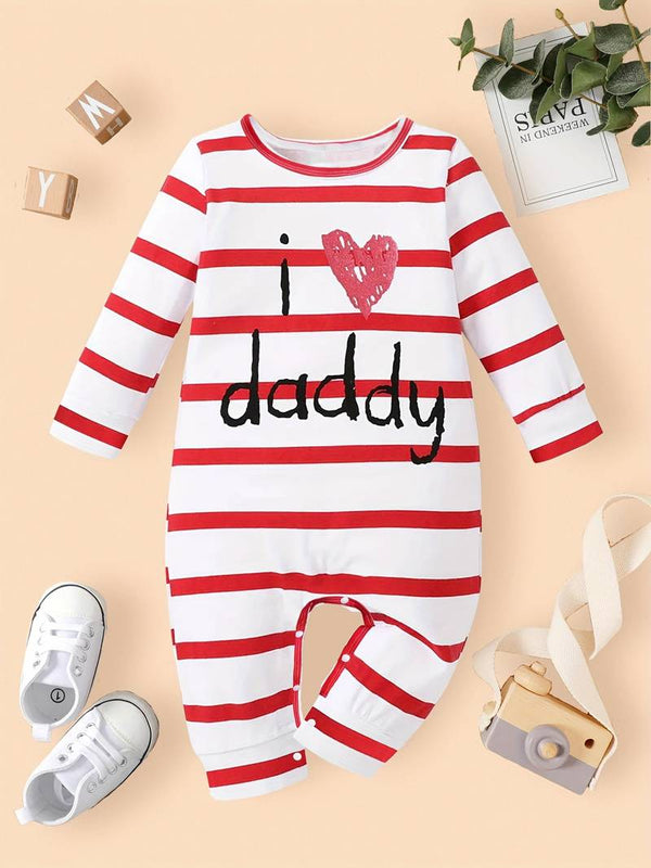 Baby Romper Daddy Love Red Stripes - Sunshine