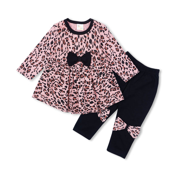 SUNSHINE PAJAMA SET LEOPARD PEACH 12-18M