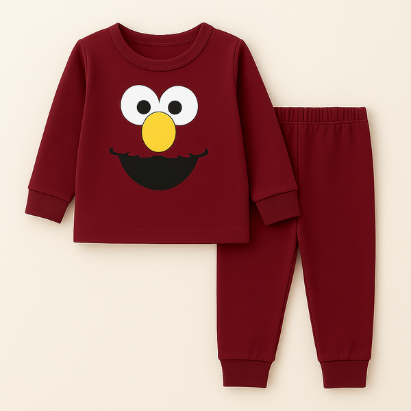Kids Pajama Set Monster Maroon - Sunshine