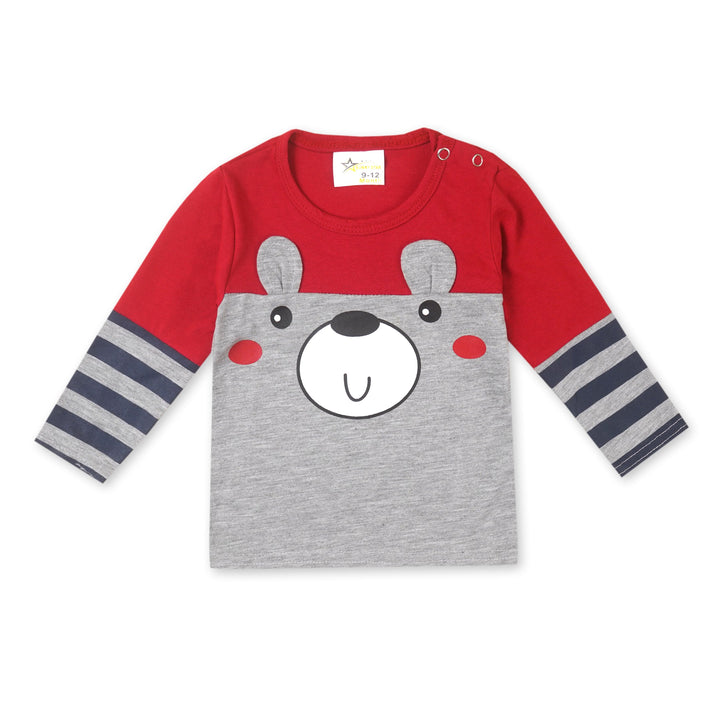 SUNSHINE KIDS PAJAMA SET BEAR RED AND GREY 12-18M