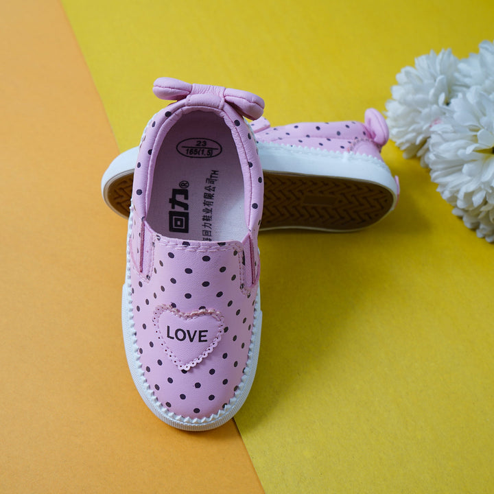 SUNSHINE GIRLS SNEAKERS PINK BLACK DOTS (NO.23) 165 MM