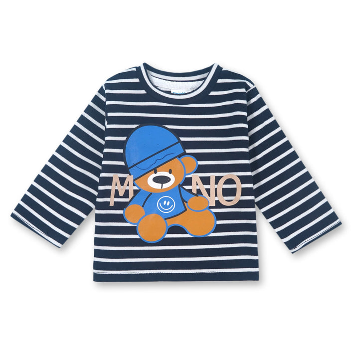 SUNSHINE KIDS PAJAMA SET BEAR STRIPES NAVY BLUE (12-18)M