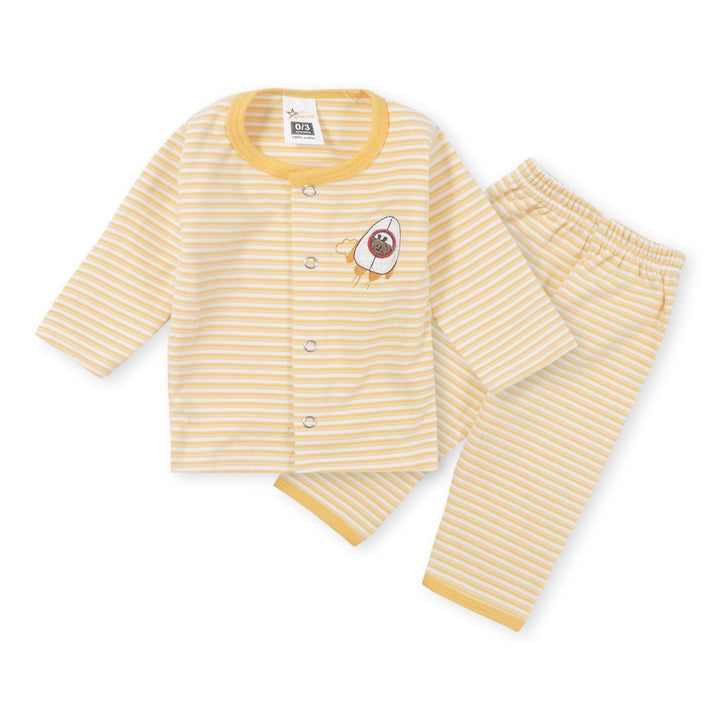 SUNSHINE KIDS FALEES SLEEP SUIT YELLOW STRIPES 3-6M