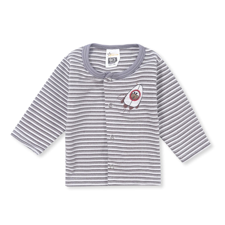 SUNSHINE KIDS FALEES SLEEP SUIT GREY STRIPES 3-6M