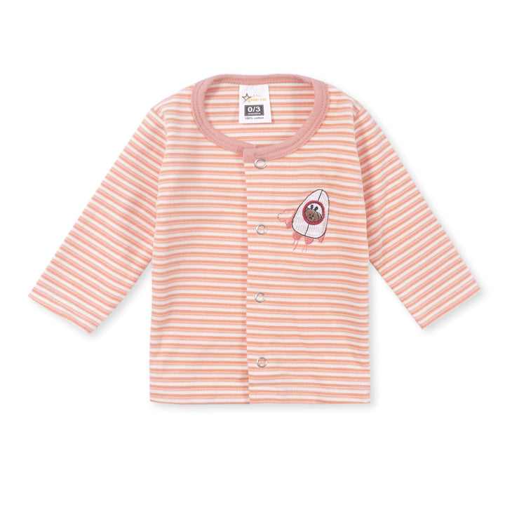 SUNSHINE KIDS FALEES SLEEP SUIT ORANGE STRIPES 3-6M