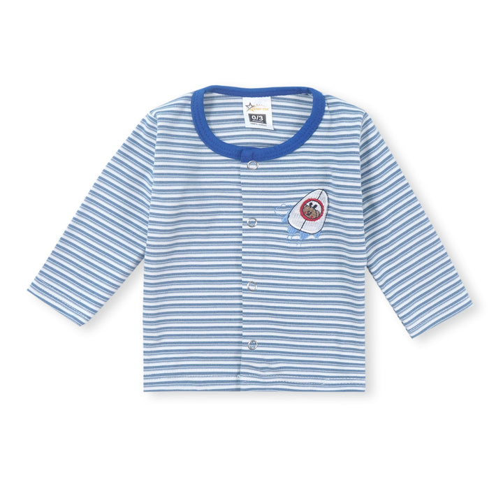 SUNSHINE KIDS FALEES SLEEP SUIT ROYAL BLUE STRIPES 3-6M