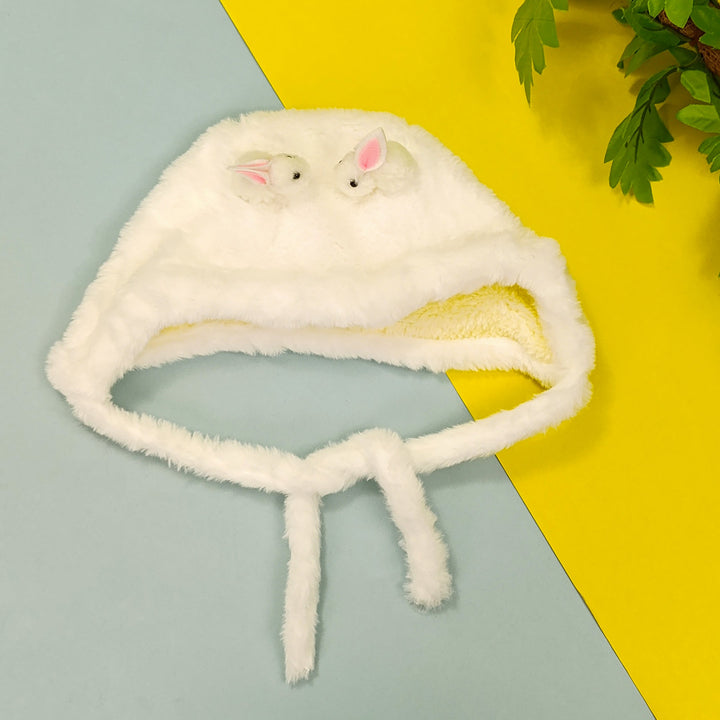 SUNSHINE BABY SOFT WOOLEN CAP RABBIT WHITE