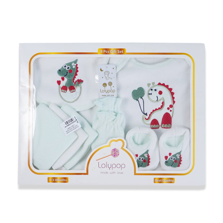 SUNSHINE 8 PCS BABY GIFT SET DINOSAUR LIGHT GREEN