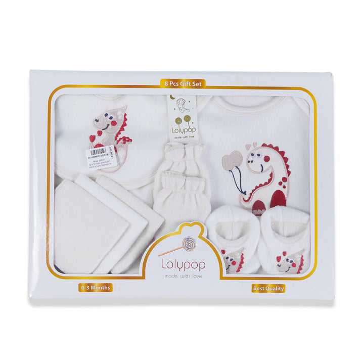 SUNSHINE 8 PCS BABY GIFT SET DINOSAUR LIGHT GREY