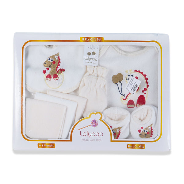 SUNSHINE 8 PCS BABY GIFT SET DINOSAUR OFF WHITE