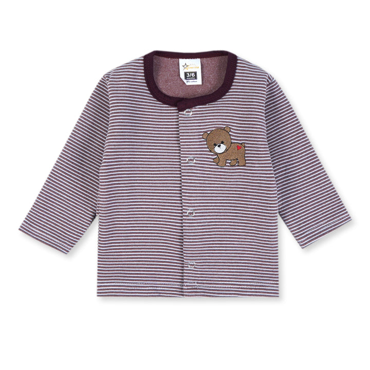 SUNSHINE BABY FLEECE SLEEPSUIT BEAR MAROON 3-6M