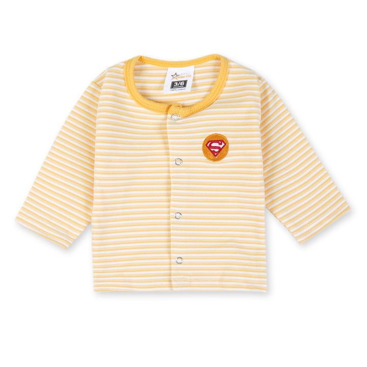 SUNSHINE BABY FLEECE SLEEPSUIT STRIPES YELLOW 3-6M