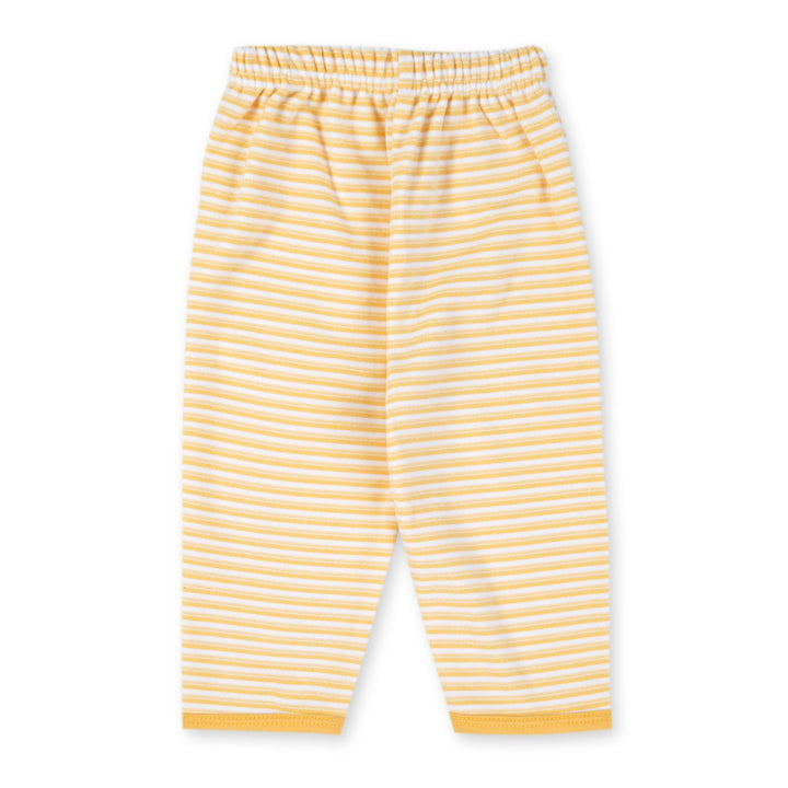 SUNSHINE BABY FLEECE SLEEPSUIT STRIPES YELLOW 3-6M