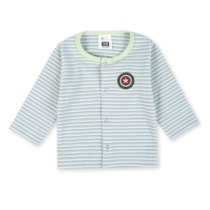 SUNSHINE BABY FLEECE SLEEPSUIT CAPTAIN SHIELD GREEN 3-6M