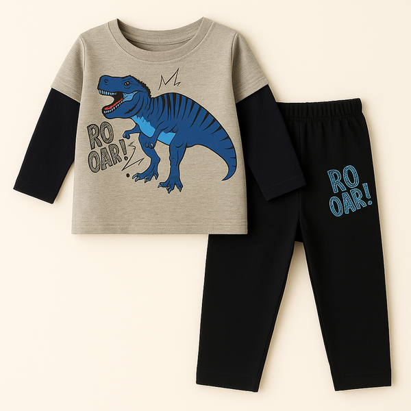 Pajama Set Dinosaur Grey - Sunshine