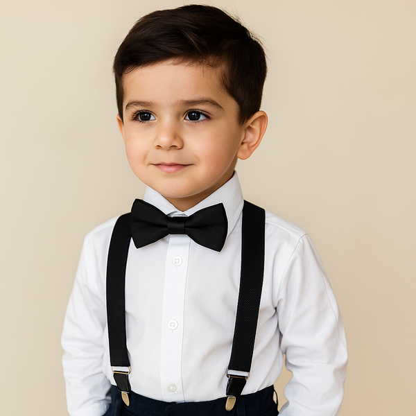 Kids Suspenders With Bow Black - Sunshine