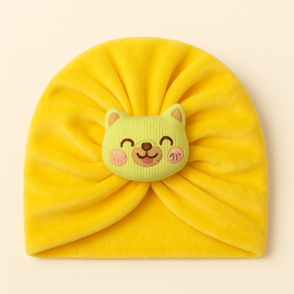 Baby Turban Cap Bear Yellow - Sunshine