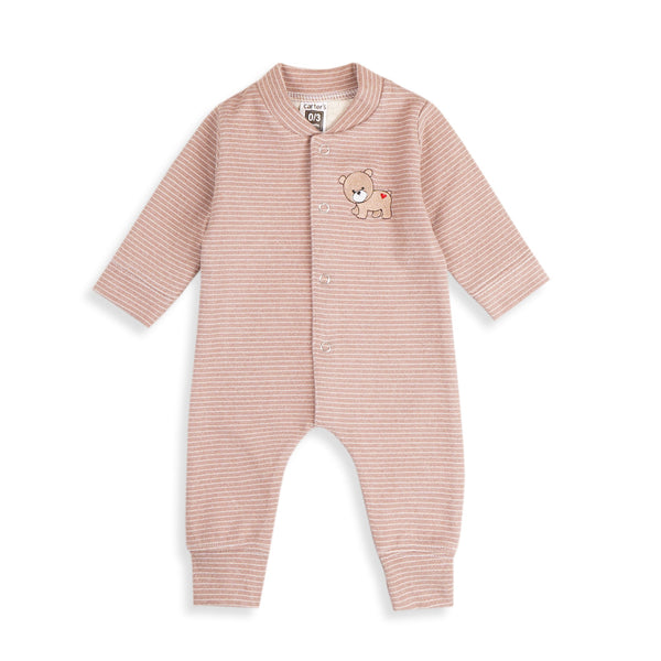 SUNSHINE BABY WINTER ROMPER STRIPES  BEAR BROWN  (3-6 MONTHS)