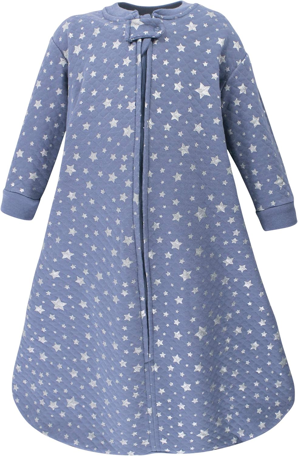 Baby Premium Quilted Long Sleeve Sleeping Bag Swaddle Stars Navy Blue