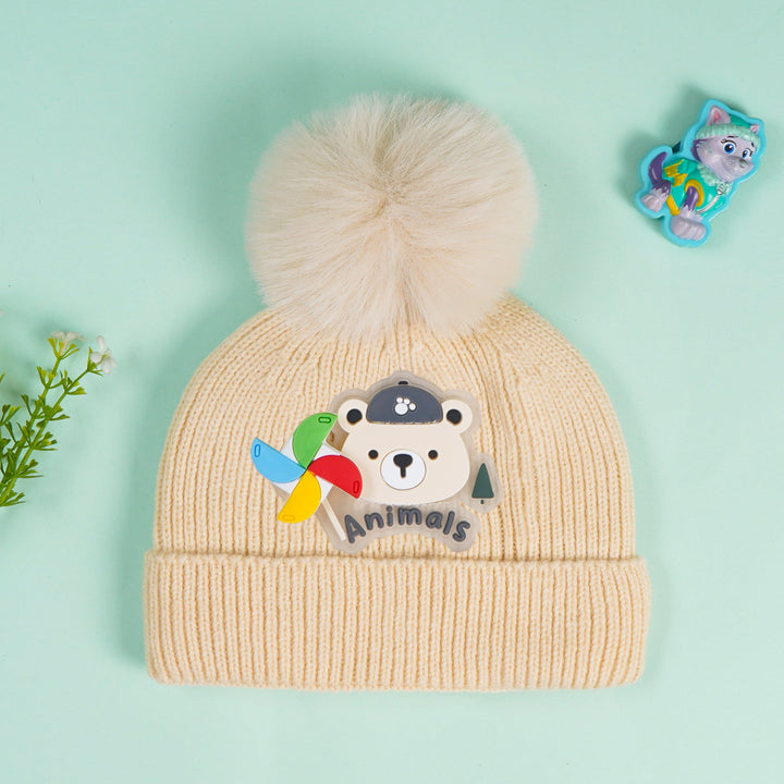 SUNSHINE BABY SOFT WOOLEN CAP BEAR BEIGE