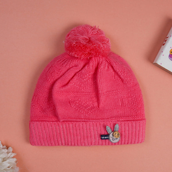 SUNSHINE BABY WOOLEN CAP BUNNY PINK