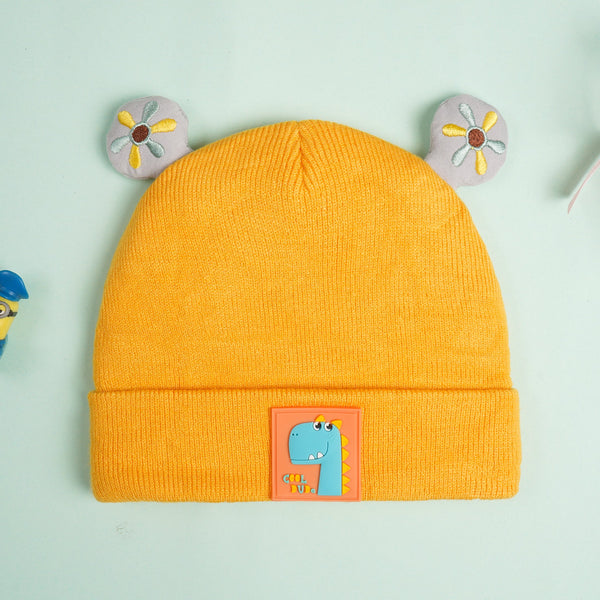 SUNSHINE BABY WINTER CAP MULTI CHARACTER MUSTARD