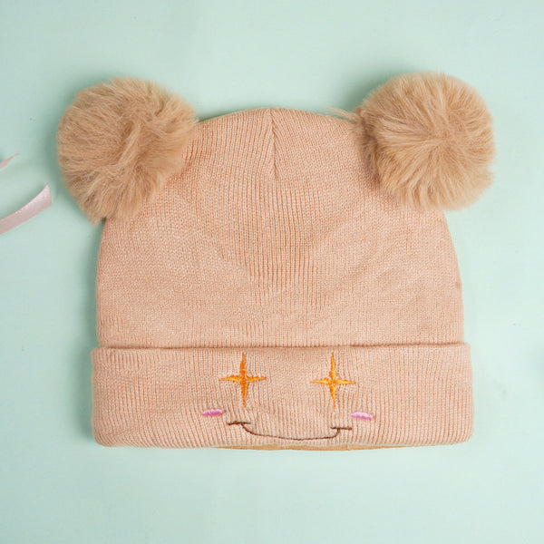 SUNSHINE BABY WINTER CAP POOM POOM BEIGE