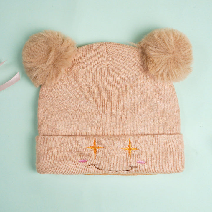 SUNSHINE BABY WINTER CAP POOM POOM BEIGE