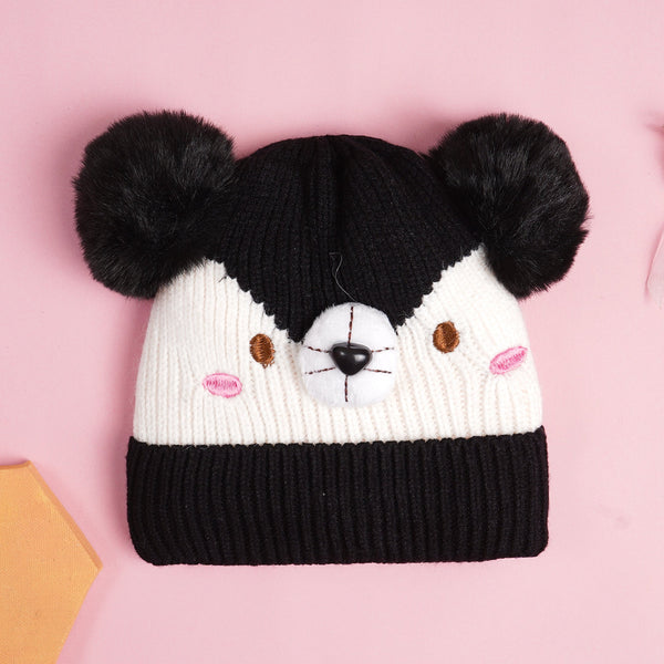 SUNSHINE BABY FLEECE CAP BEAR BLACK