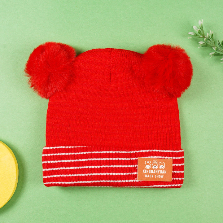 SUNSHINE BABY WINTER CAP STRIPES RED