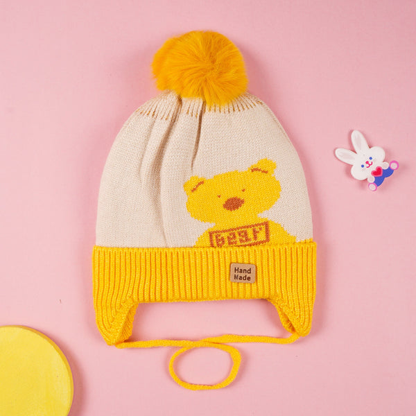 SUNSHINE BABY WINTER CAP YELLOW & BEIGE