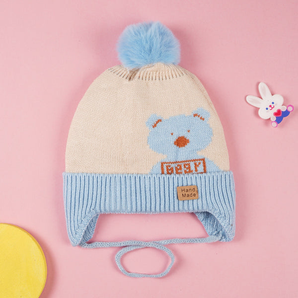 SUNSHINE BABY WINTER CAP BLUE & BEIGE