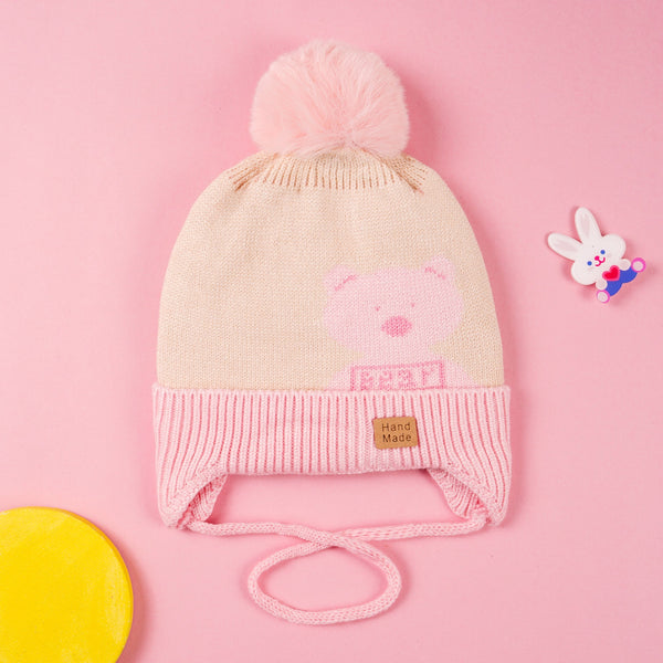 SUNSHINE BABY WINTER CAP PINK & BEIGE