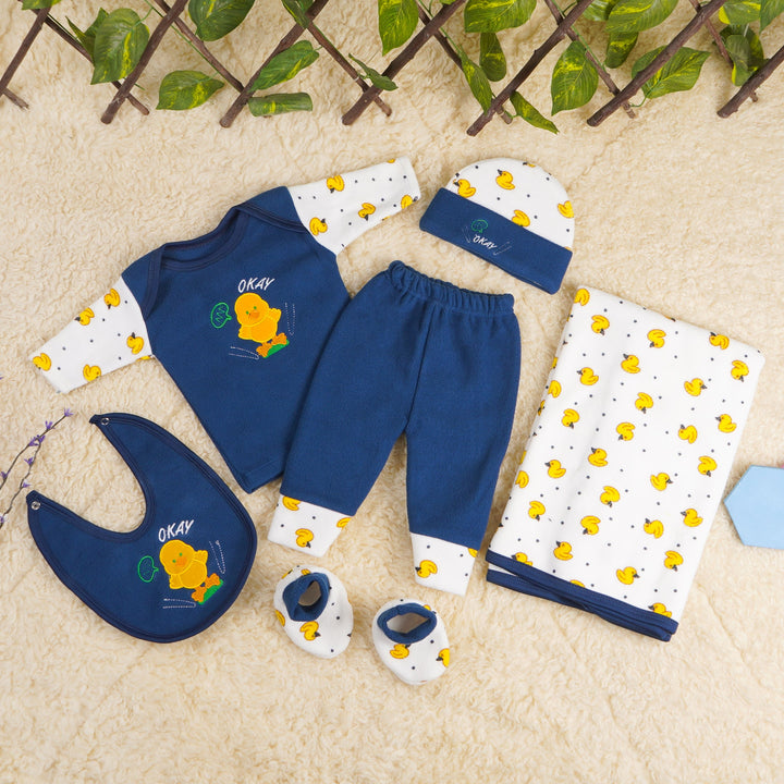 SUNSHINE BABY GIFT SET 7 PCS WINTER FLEECE CHICKS NAVY BLUE