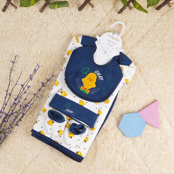 SUNSHINE BABY GIFT SET 7 PCS WINTER FLEECE CHICKS NAVY BLUE