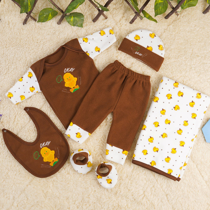 SUNSHINE BABY GIFT SET 7 PCS WINTER FLEECE CHICKS BROWN