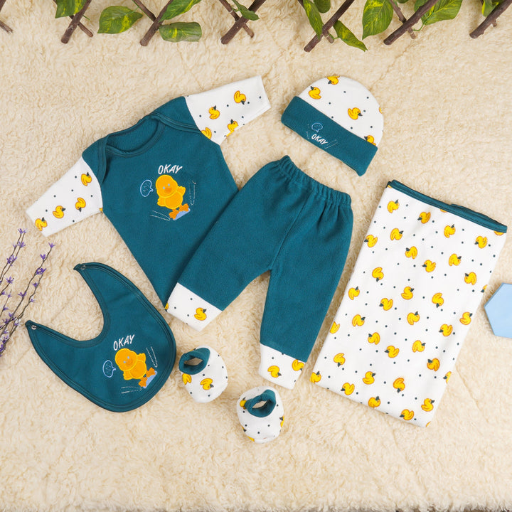 SUNSHINE BABY GIFT SET 7 PCS WINTER FLEECE CHICKS GREEN