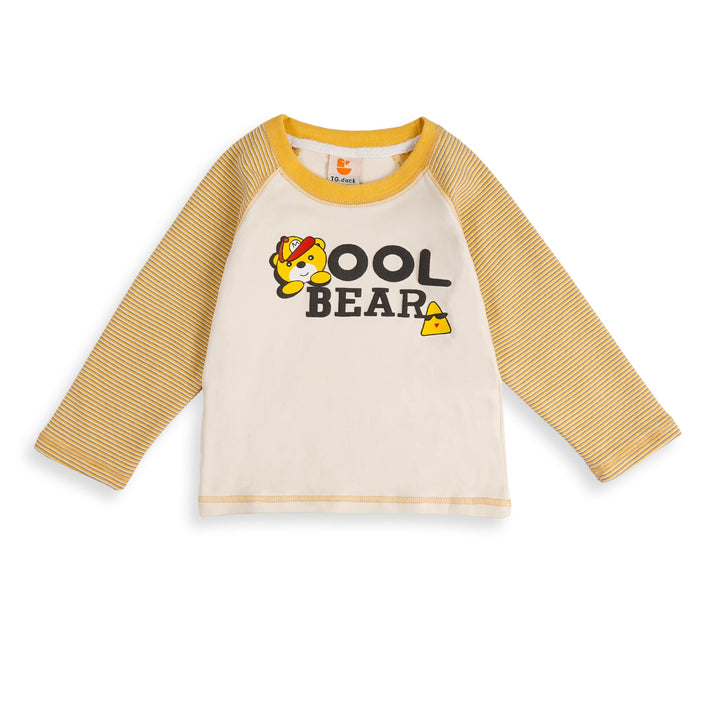 SUNSHINE KIDS PAJAMA SET SOFT COTTON COOL BEAR STRIPES MUSTARD 3Y