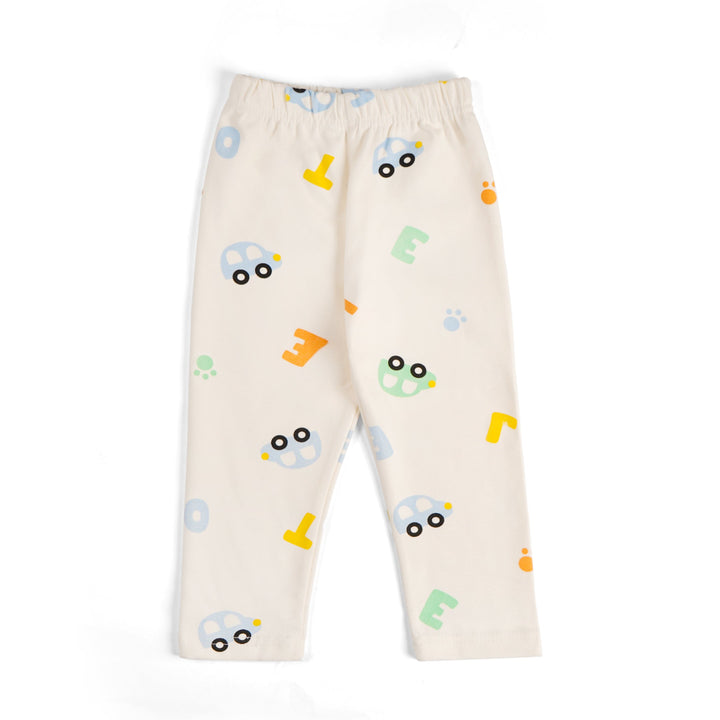 SUNSHINE KIDS PAJAMA SET SOFT COTTON ALFABETS OFF WHITE 3Y