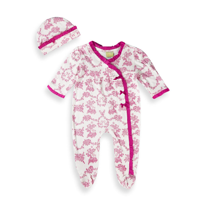 SUNSHINE BABY ROMPER & CAP SET DARK PINK (6-9)M