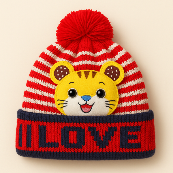 Baby Woolen Cap Kitty Red - Sunshine