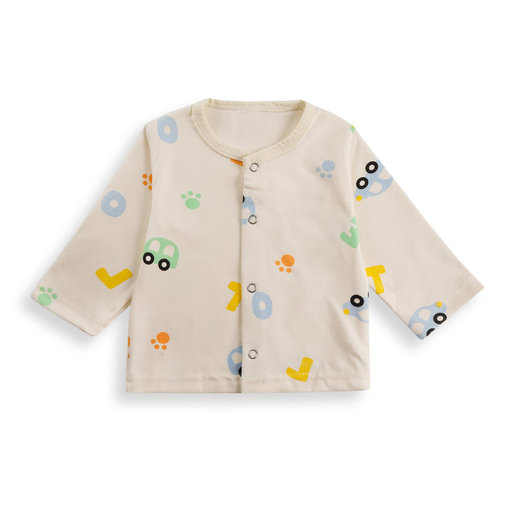 SUNSHINE BABY SLEEPSUIT MULTI CARS WHITE 3-6M