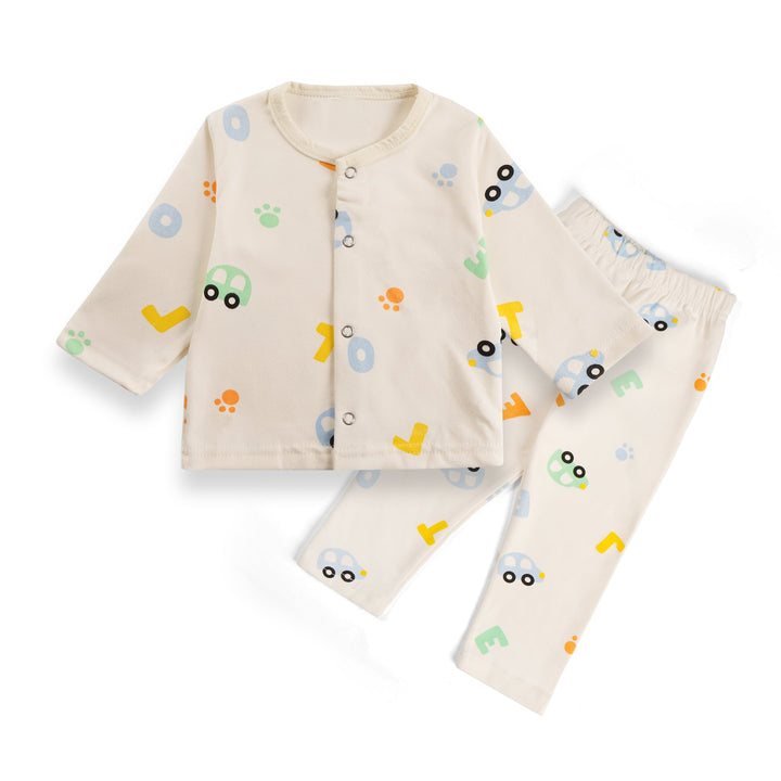 SUNSHINE BABY SLEEPSUIT MULTI CARS WHITE 3-6M