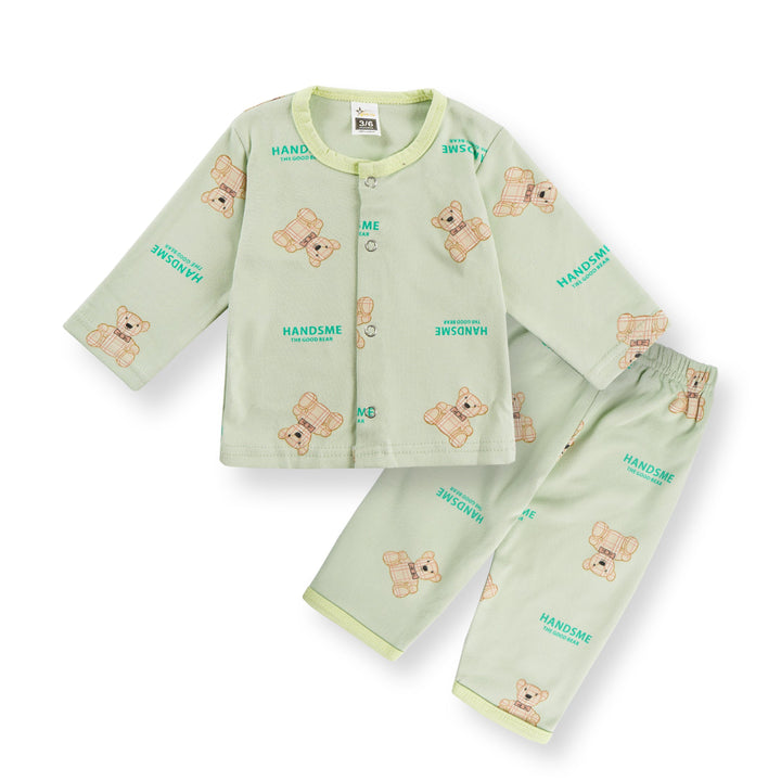 SUNSHINE BABY SLEEPSUIT HANDSOME BEAR GREEN 3-6M